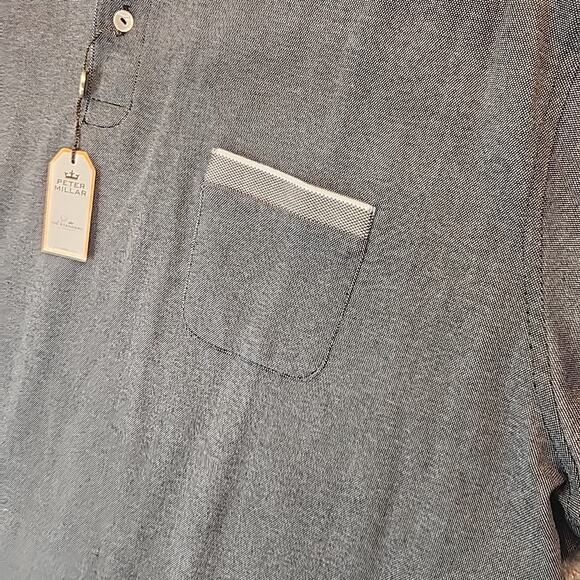 Peter Millar Mens Classic Fit Polo Shirt XXL with Pocket Cotton Pique NWT - Picture 6 of 10